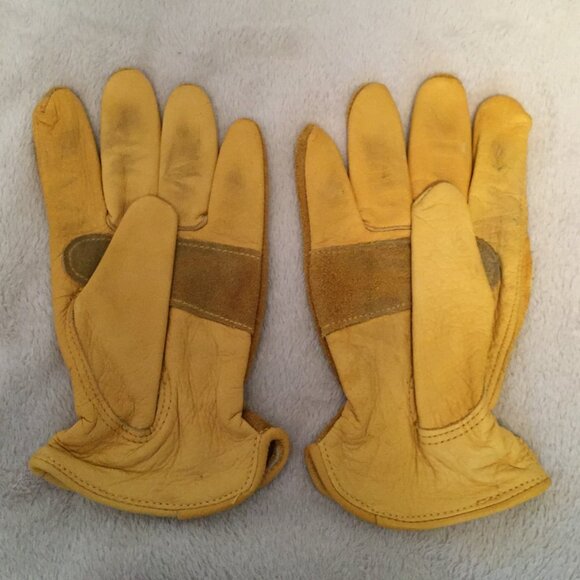❤️4 for $20 Terra tan cowhide work gloves sz M - Picture 2 of 7